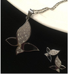 NECKLACE AND EARRING SET - (BUTTERFLY SILVER)