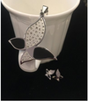 NECKLACE AND EARRING SET - (BUTTERFLY SILVER)