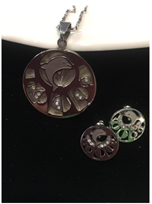 NECKLACE AND EARRING SET - (DOLPHIN SILVER)