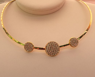 NECKLACE AND EARRING SET - (GOLD CIRCLE)