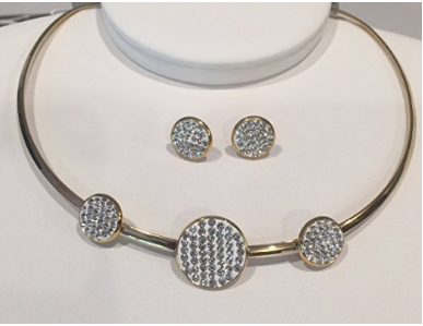 NECKLACE AND EARRING SET - (GOLD CIRCLE)