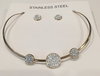 NECKLACE AND EARRING SET - (GOLD CIRCLE)