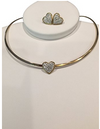 NECKLACE AND EARRING SET - (GOLD HEART)
