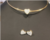 NECKLACE AND EARRING SET - (GOLD HEART)