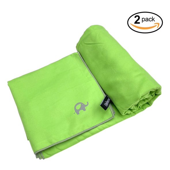 Travel Towel 2 Pack GREEN 71x31+ 31x16 inch