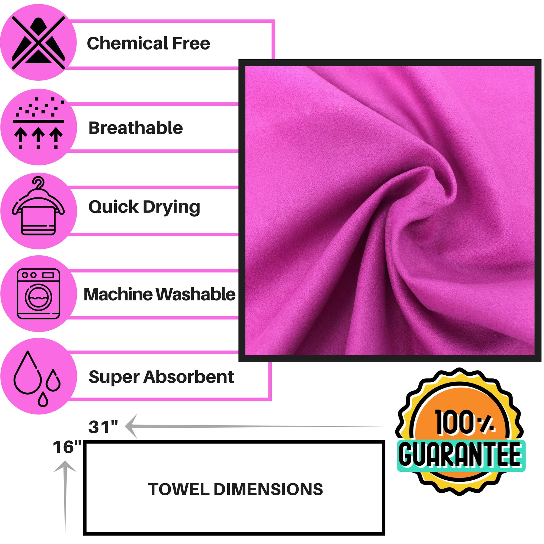 Travel Towel 2 Pack PURPLE 71x31+31x16 inch