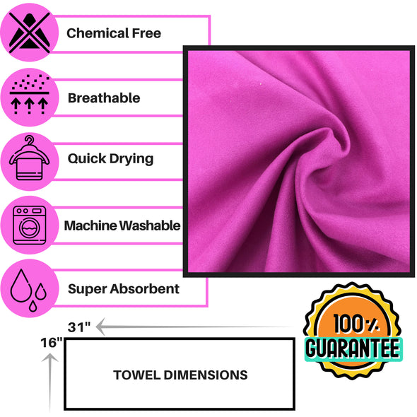Travel Towel 2 Pack PURPLE 71x31+31x16 inch