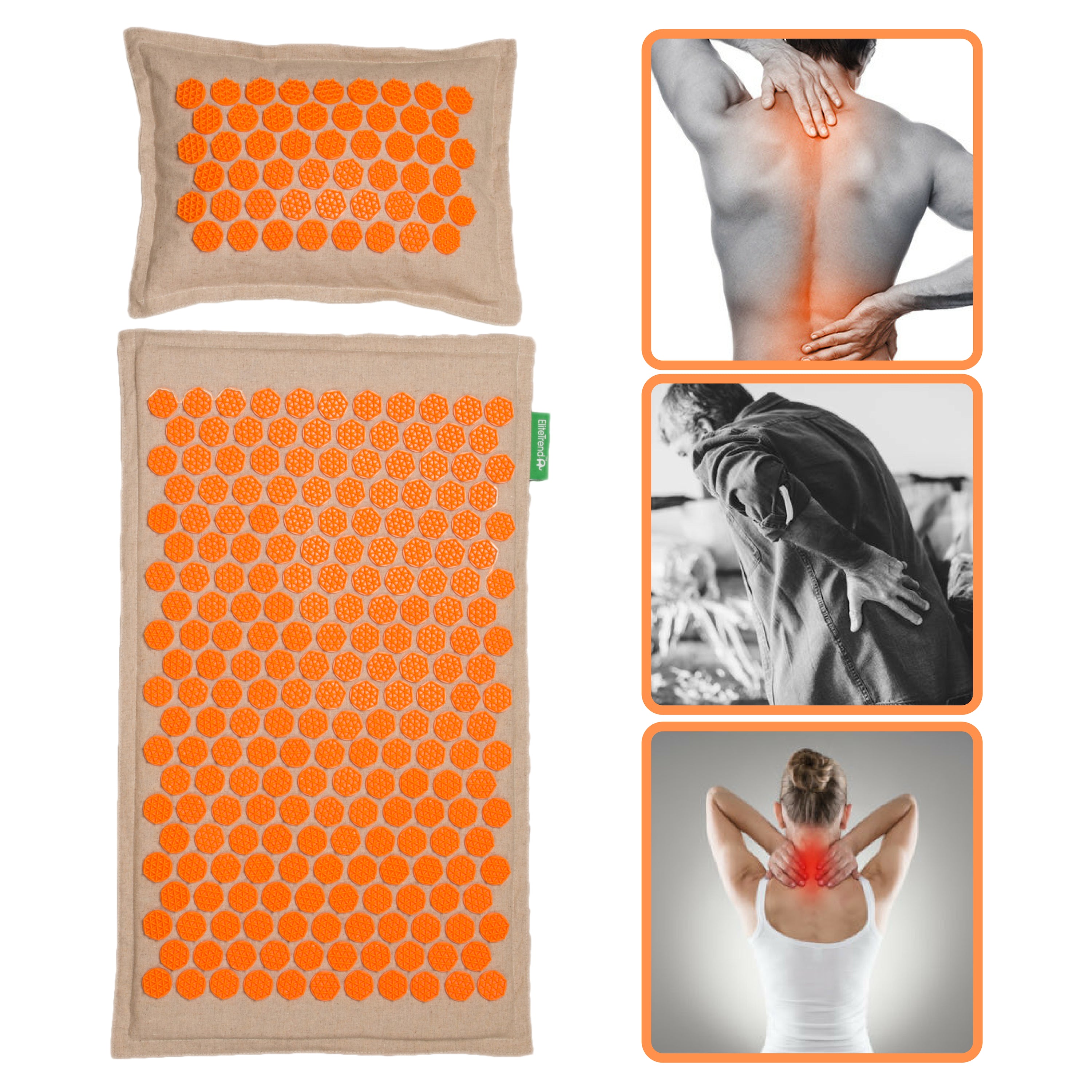 Pranamat Eco Massage Massager Pillow Orange Acupressure Pillow 