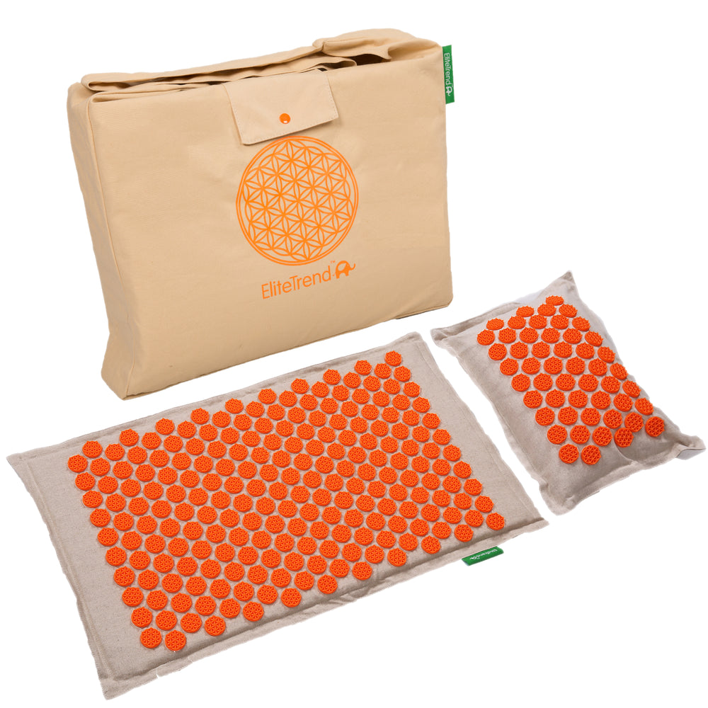 Back Massager Mat Pillow Set: Back and Neck Pain Acupressure Mats, Reflexology