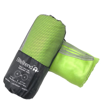Travel Towel 2 Pack GREEN 71x31+ 31x16 inch