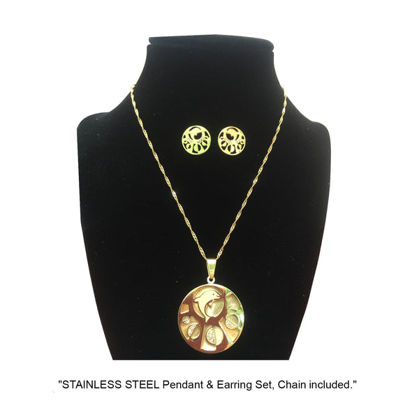 NECKLACE AND EARRING SET - (DOLPHIN GOLD)