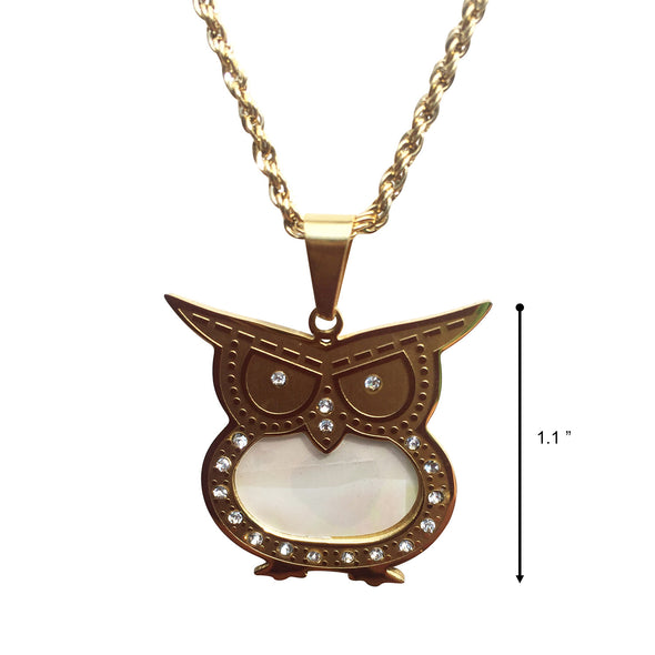 NECKLACE AND EARRING SET - (OWL GOLD)