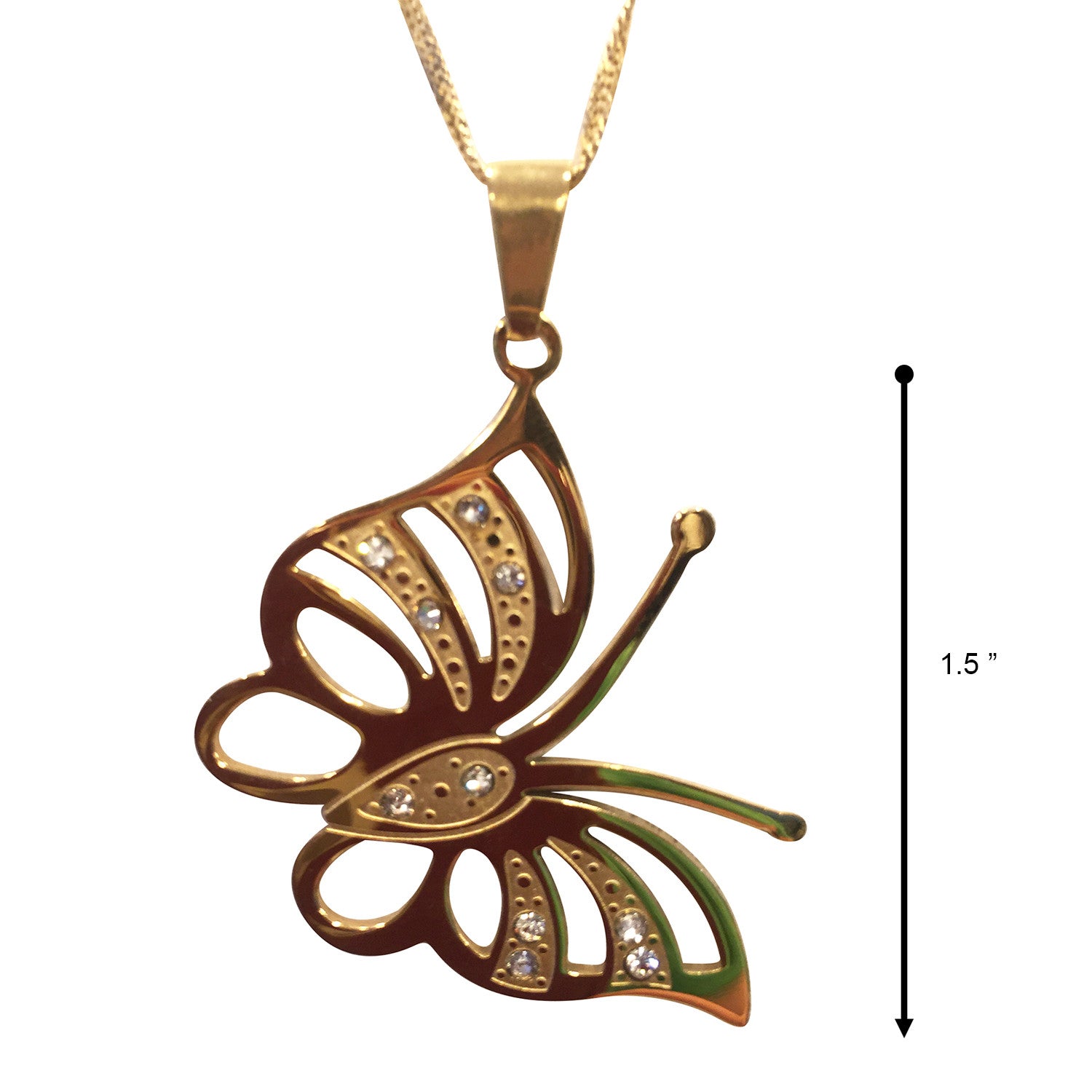 NECKLACE AND EARRING SET - (BUTTERFLY GOLD)