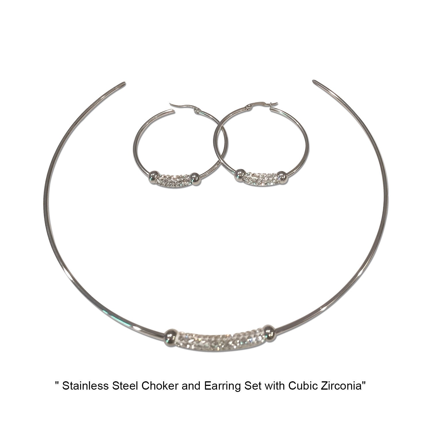 NECKLACE AND EARRING SET - (DIAMOND LINE)