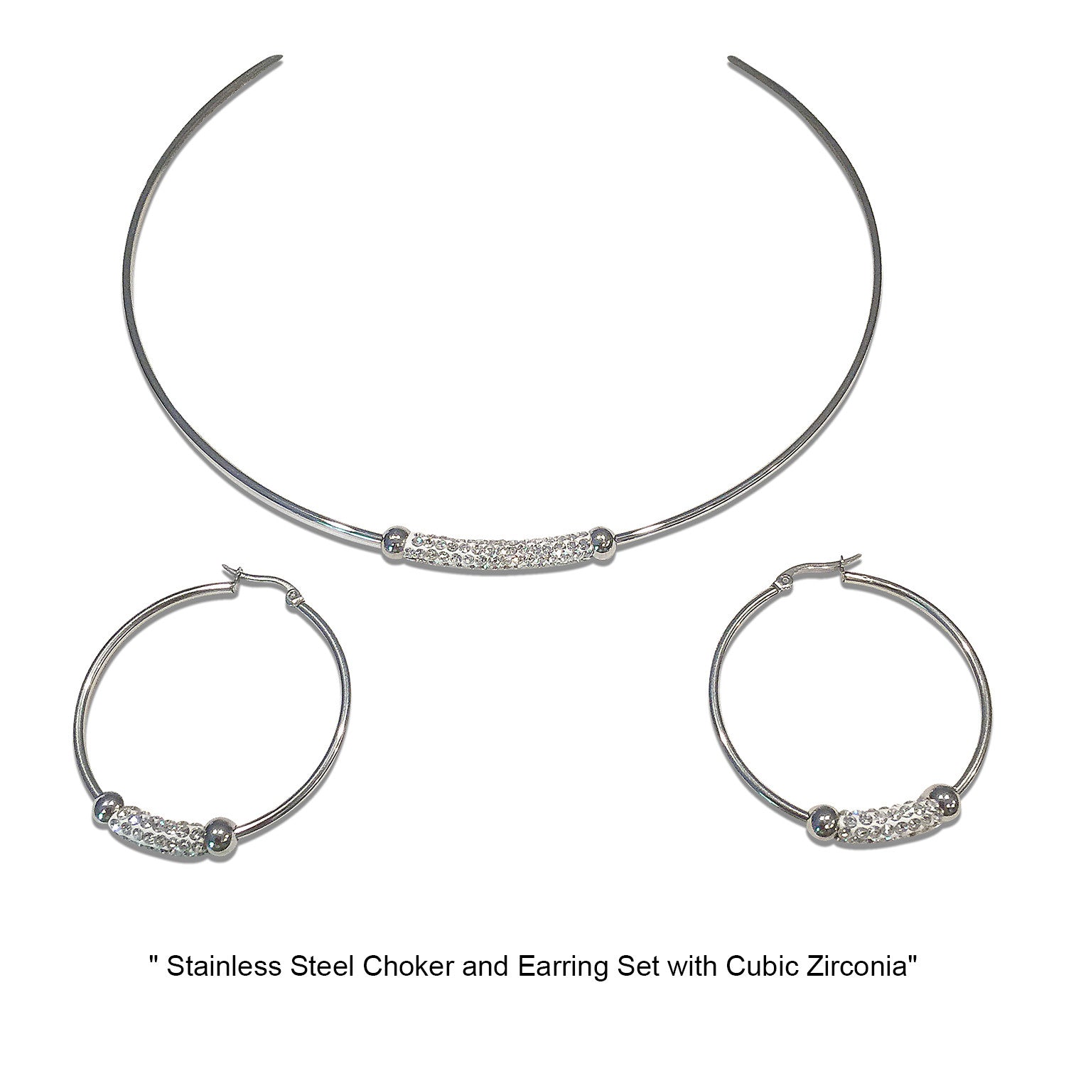 NECKLACE AND EARRING SET - (DIAMOND LINE)