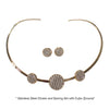 NECKLACE AND EARRING SET - (GOLD CIRCLE)