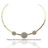NECKLACE AND EARRING SET - (GOLD CIRCLE)