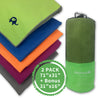 Travel Towel 2 Pack GREEN 71x31+ 31x16 inch
