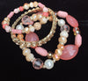 Designer Bohemian Style Crystal Pearls Jewelry Bijoux Fashion Gold Color Alloy Colorful Enamel Rhinestone Flower Multi Layer Bangles Sets by Elite Trend