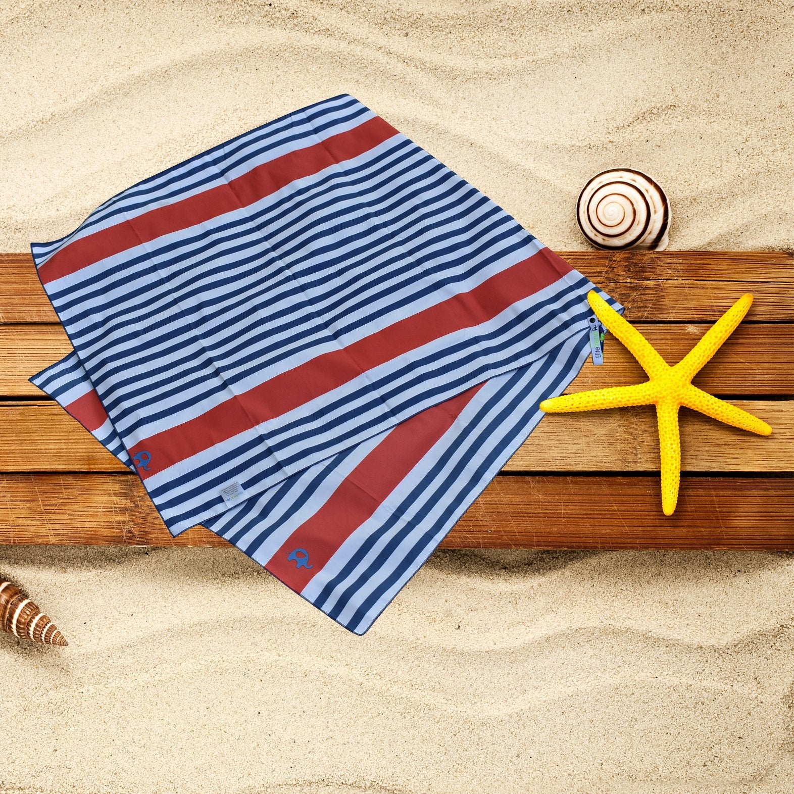 Beach Towel - Blue Red (78x35 inches)