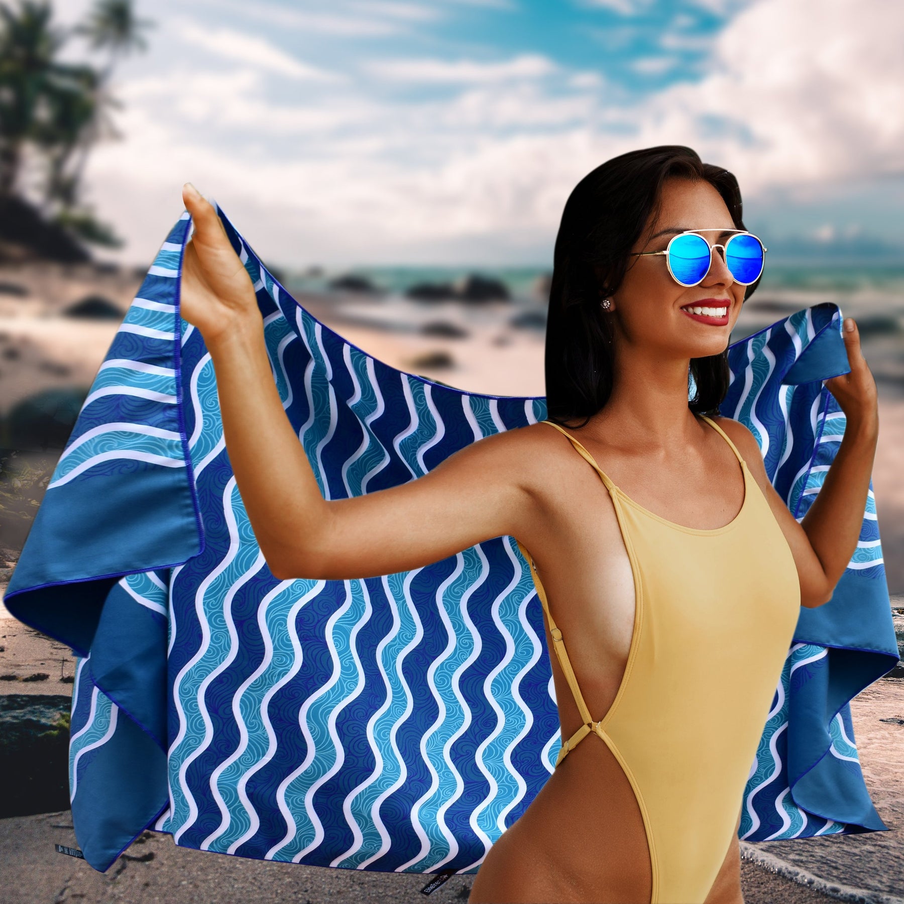 Beach Towel - Blue Sea (78x35 inches)