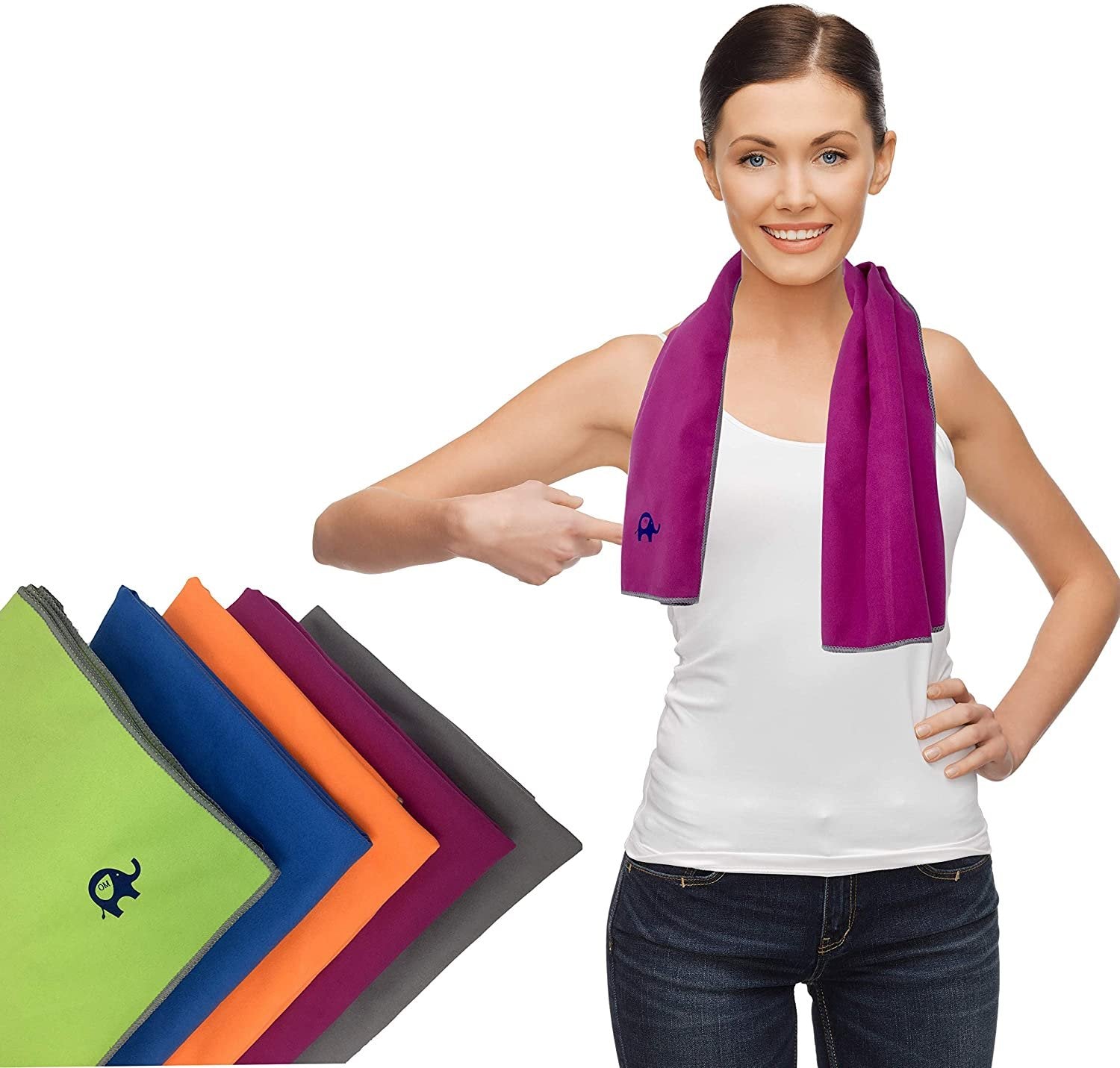 Elite Trend Microfiber Quick Dry Travel Towel:for Gym & Sports 2 Sizes:(XL 71 x 31) and(Small 31x16)- Thin Lightweight, Sand Free Towels