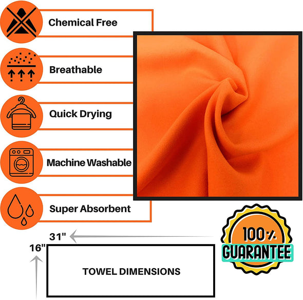 Travel Towel Orange 71x31+31x16