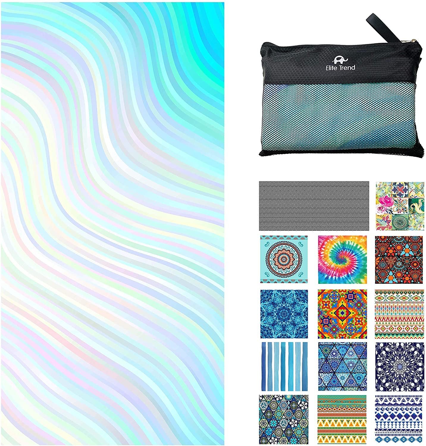 Waffle Towel - Rain (78x35 inches)