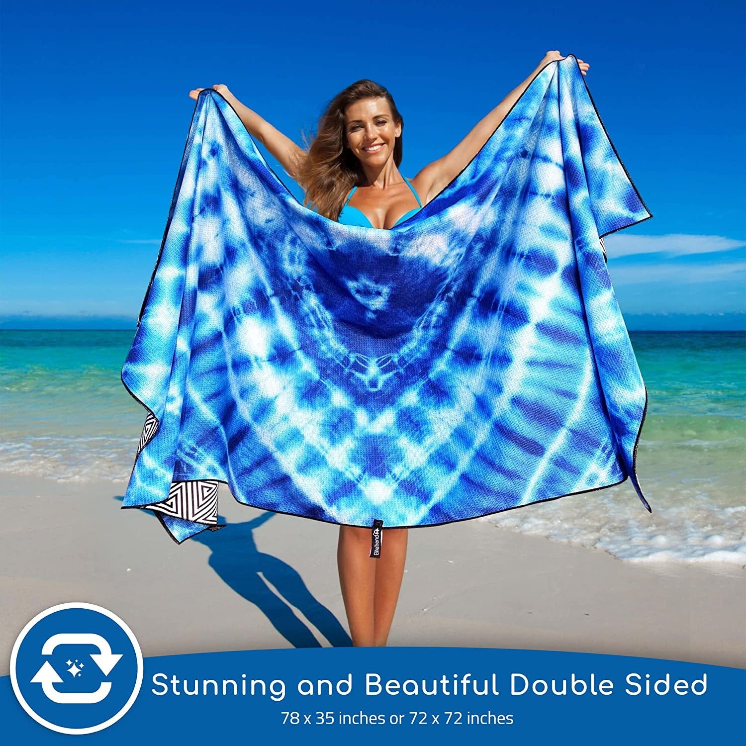Elite Trend Microfiber Beach Towel for Travel - Oversized XL Waffle (350GSM) 78x35Inch Quick Drying, Lightweight, Fast Dry Towels, Sand Free