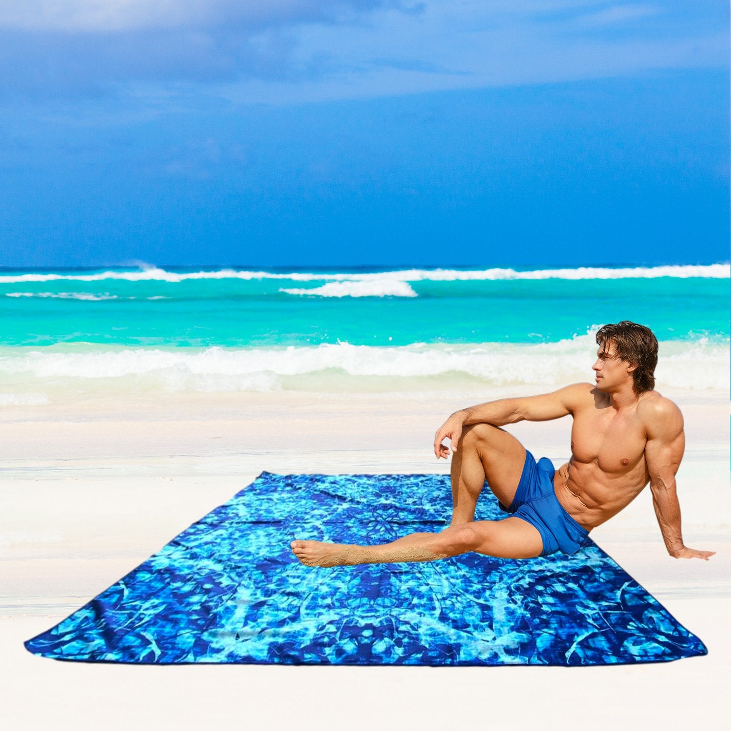 Beach Towel - Blue Wonder (72x72 inches)