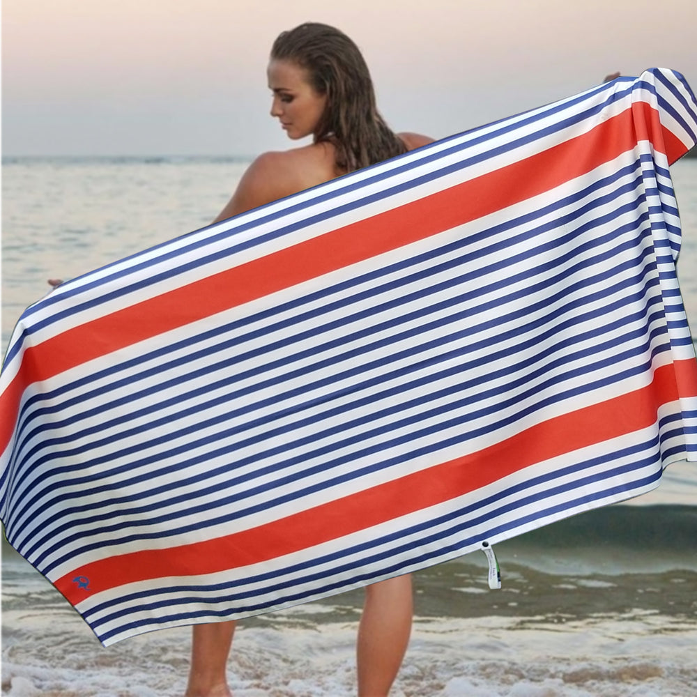 Beach Towel - Blue Red (78x35 inches)