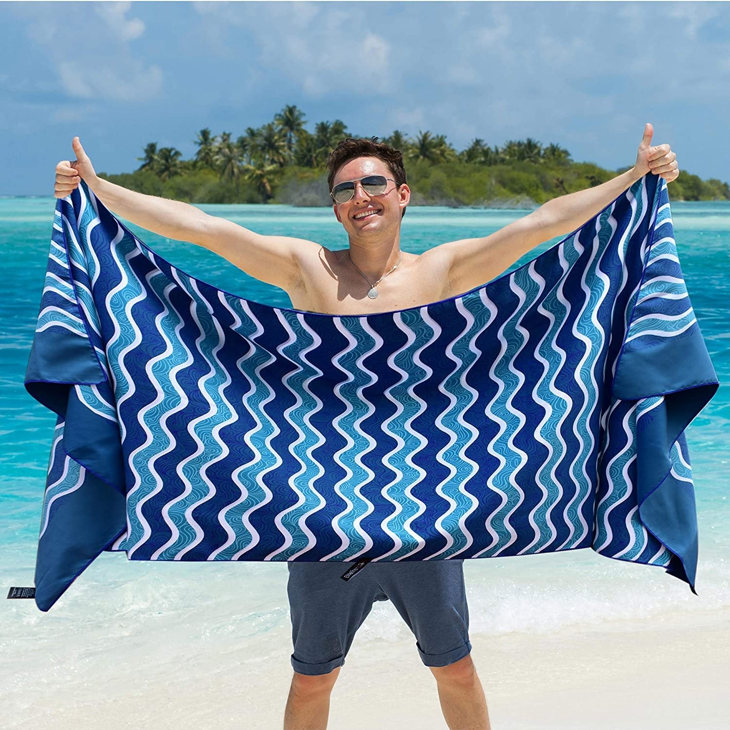 Beach Towel - Blue Sea (63x31 inches)