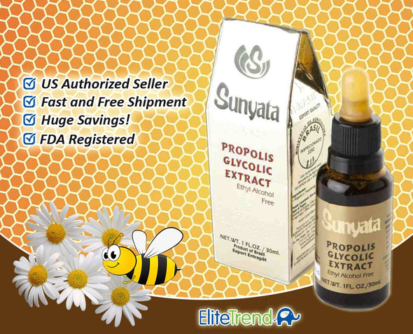 1 Sunyata BEST Brazilian Green BEE Propolis Glycolic  Gold,  Alcohol Free