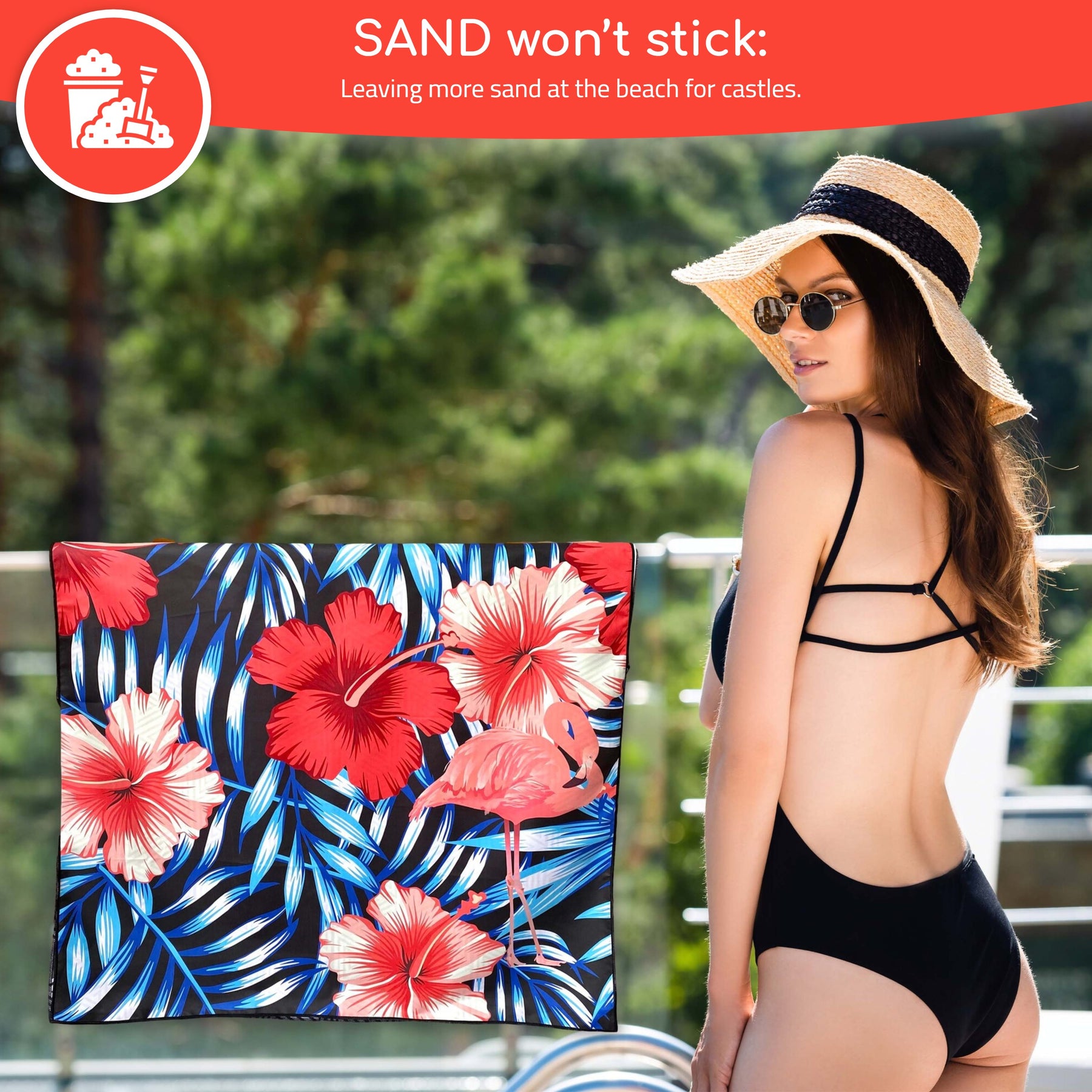 Beach Towel - Flamingo (78x35 inches)