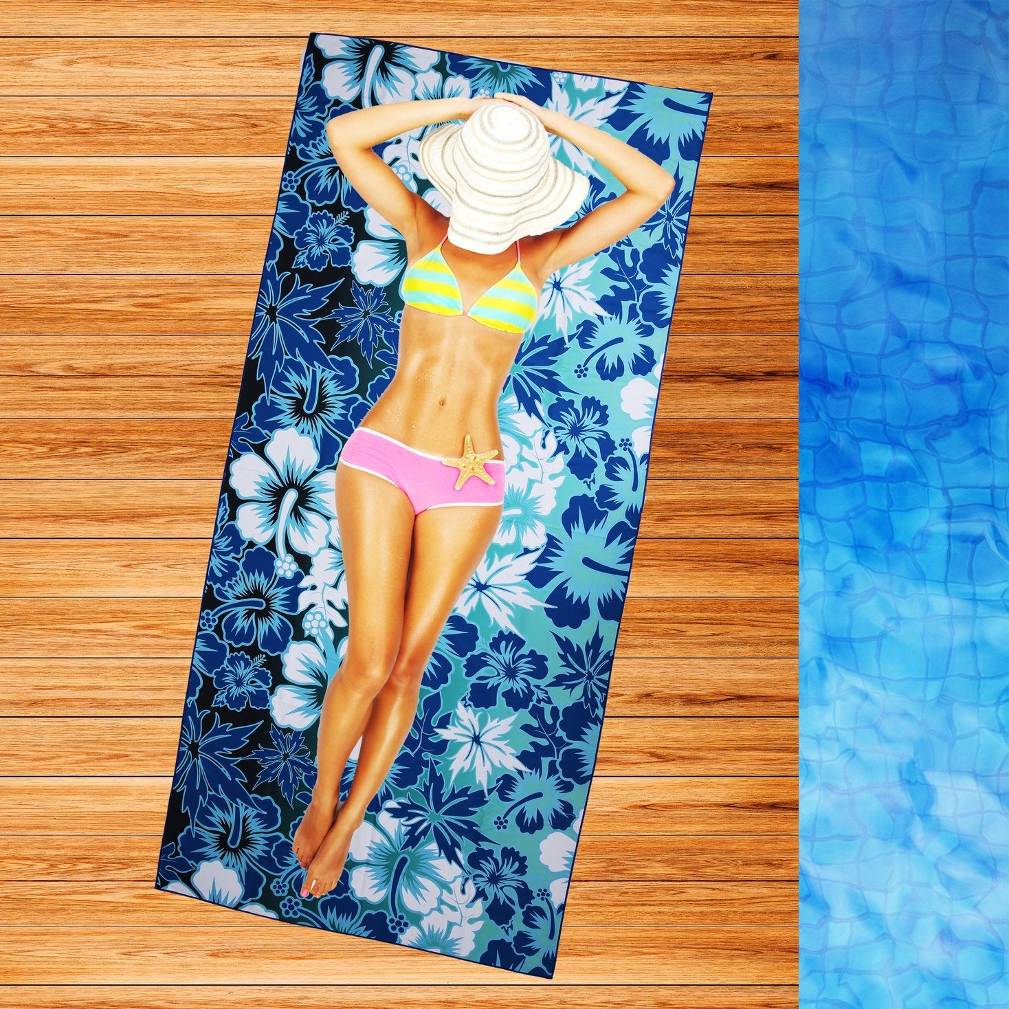 Beach Towel - Hibiscus (78x35 inches)