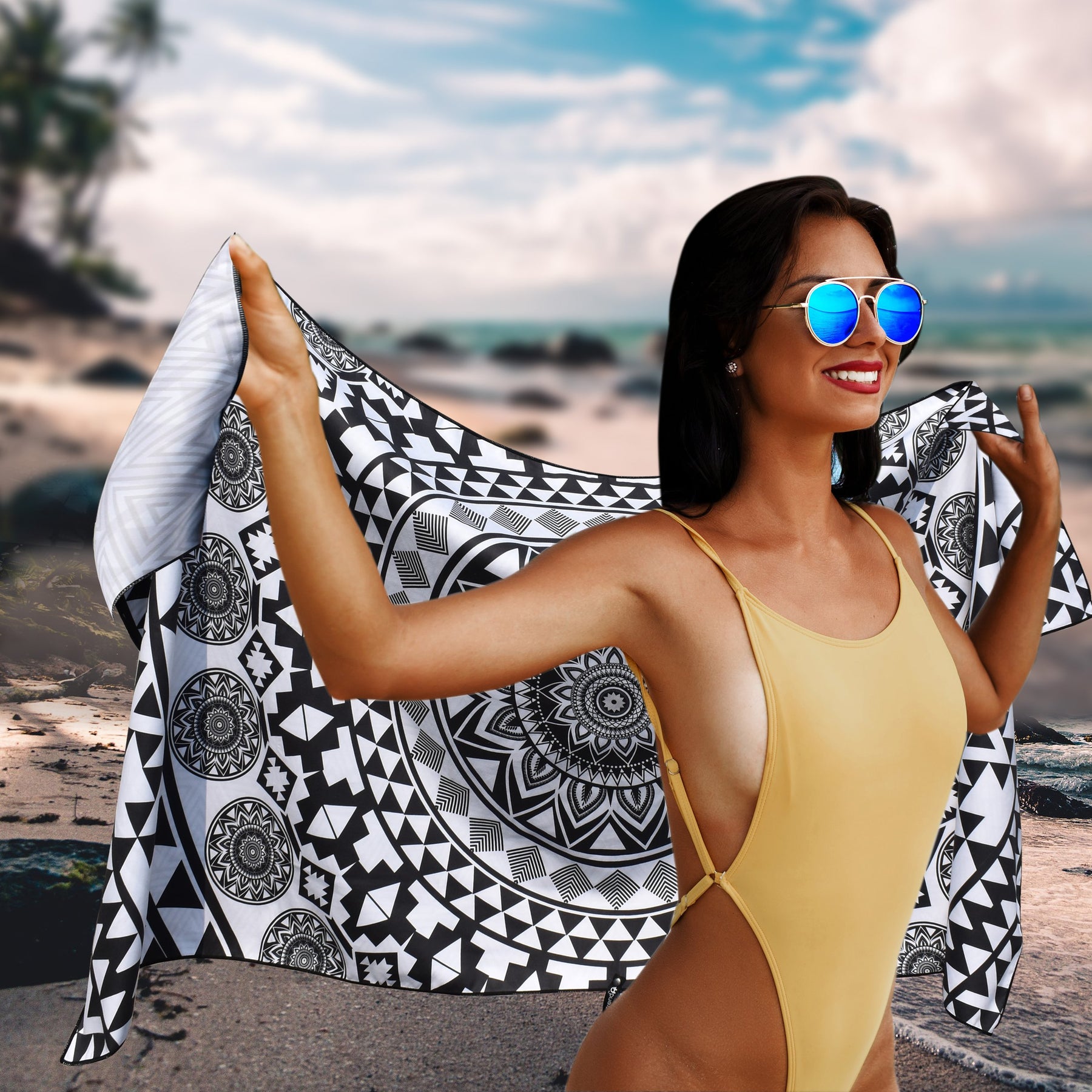 Beach Towel - Black Angel (78x35 inches)