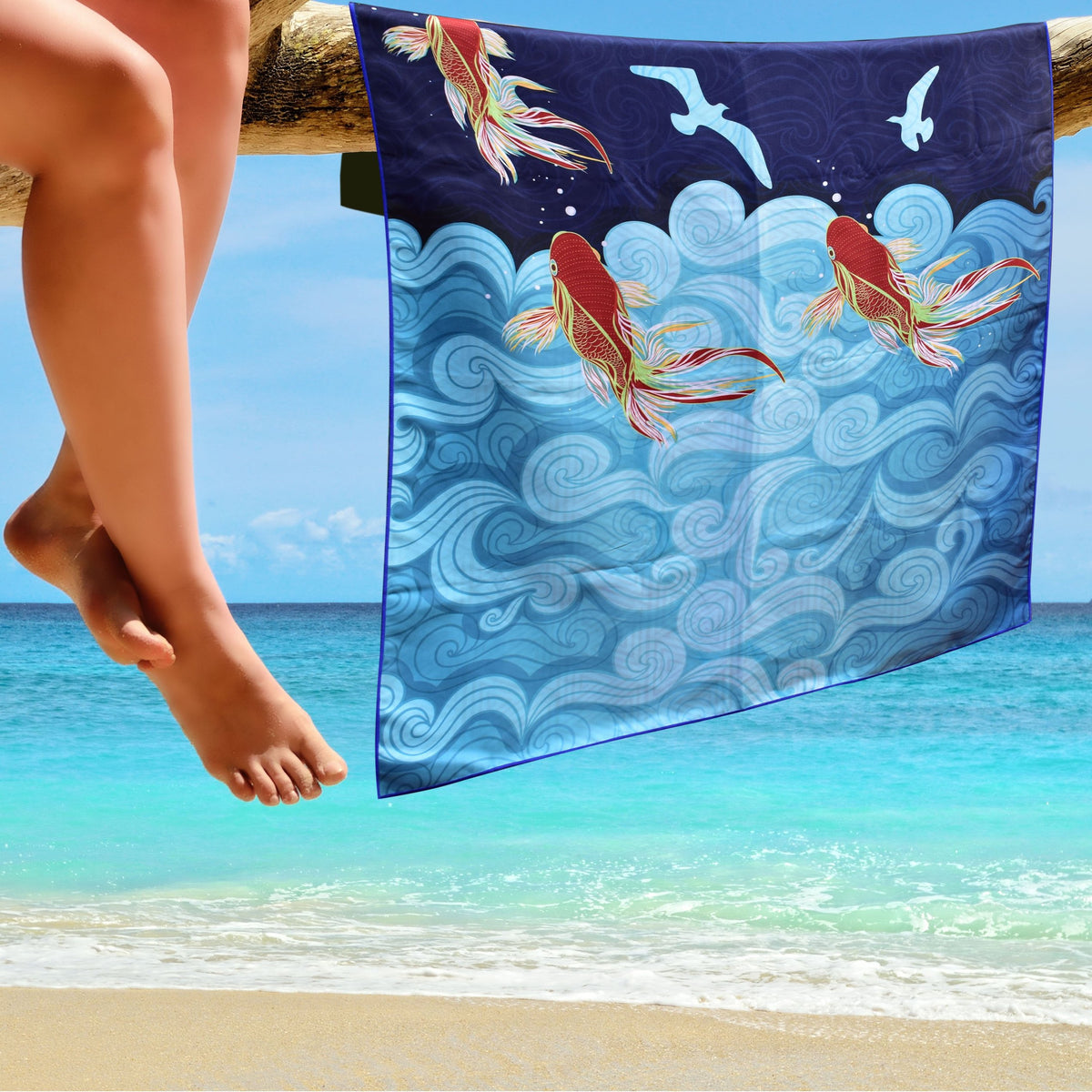 Beach Towel - Koi Fish (78x35 inches)
