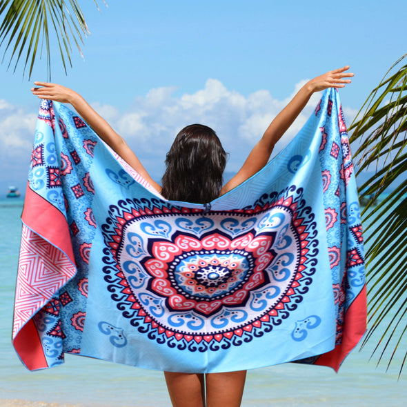 Beach Towel - Mandala Coral (78x35 inches)