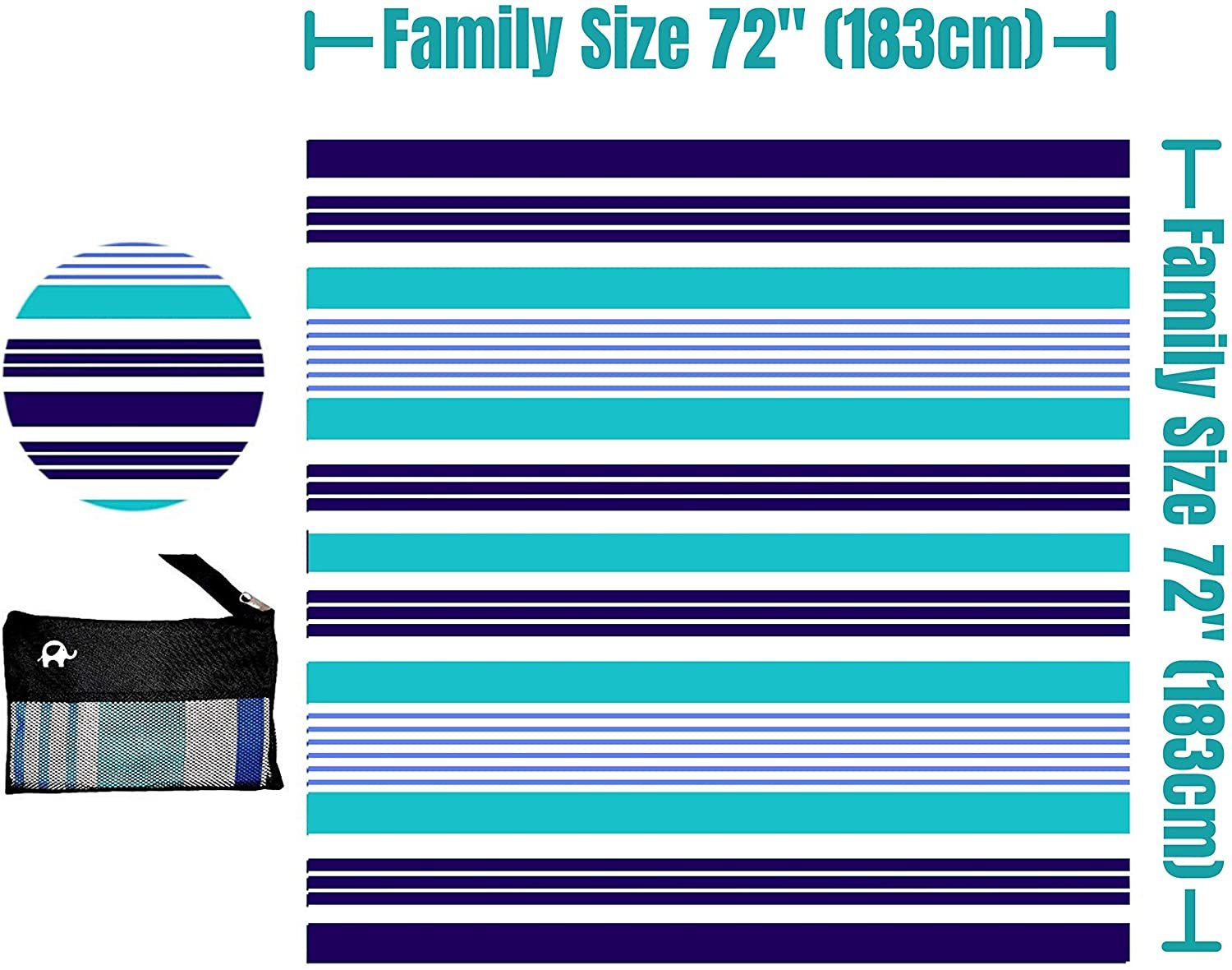 Beach Towel - Wow Ocean (72x72 inches)