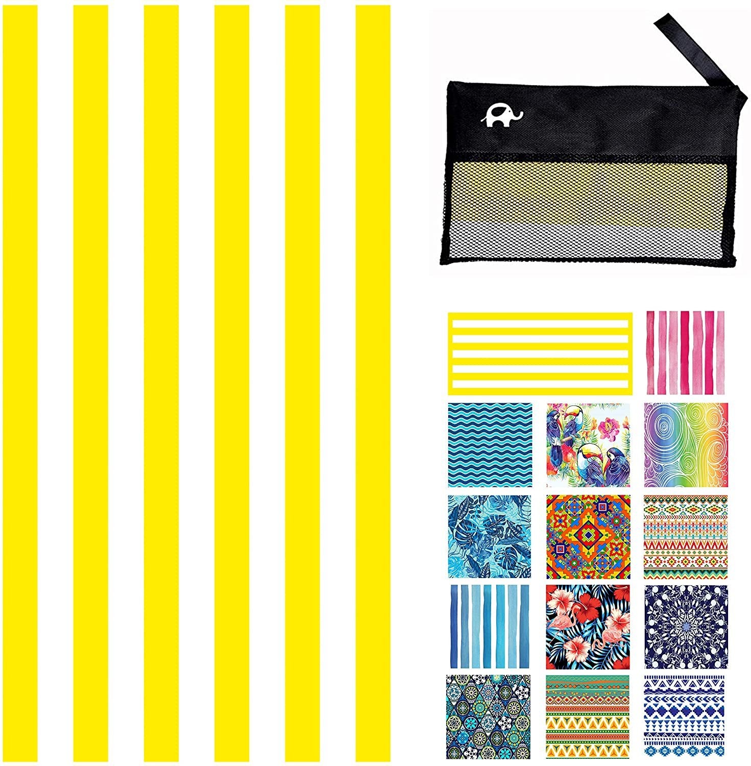 Beach Towel - Cabana Yellow (78x35 inches)