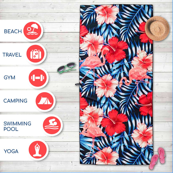 Beach Towel - Flamingo (78x35 inches)