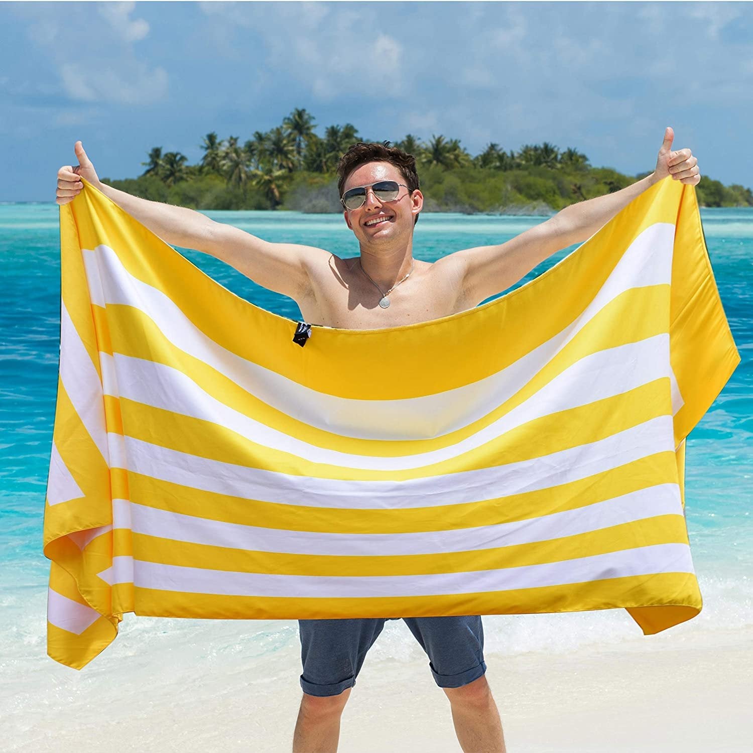 Beach Towel - Cabana Yellow (78x35 inches)
