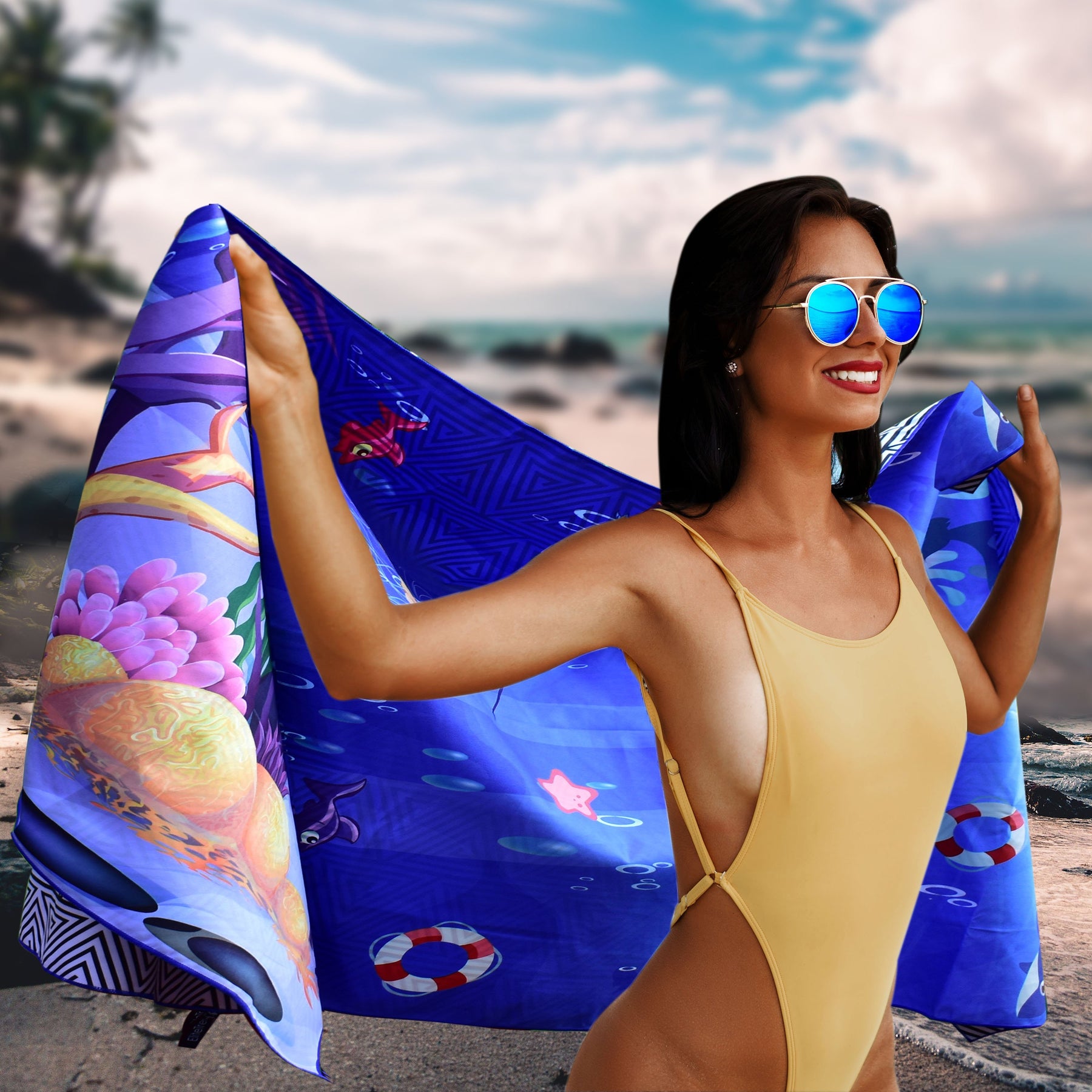 Beach Towel - Sea Animal (78x35 inches)