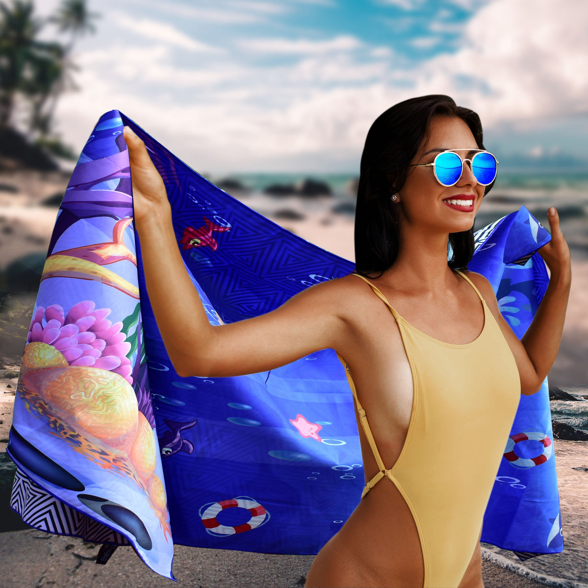 Beach Towel - Sea Animal (78x35 inches)