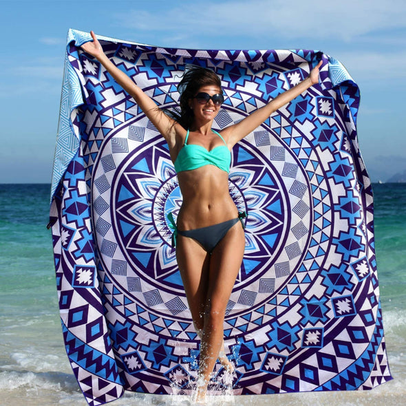 Beach Towel - Blue Beauty (72x72 inches)