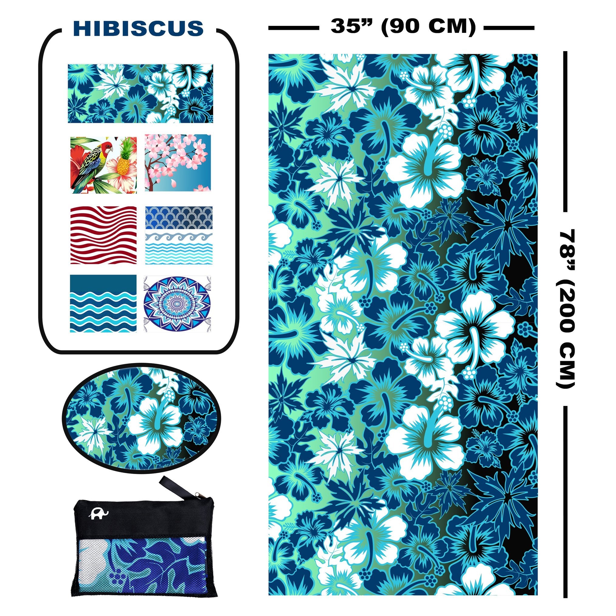Beach Towel - Hibiscus (78x35 inches)
