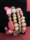 Designer Bohemian Style Crystal Pearls Jewelry Bijoux Fashion Gold Color Alloy Colorful Enamel Rhinestone Flower Multi Layer Bangles Sets by Elite Trend