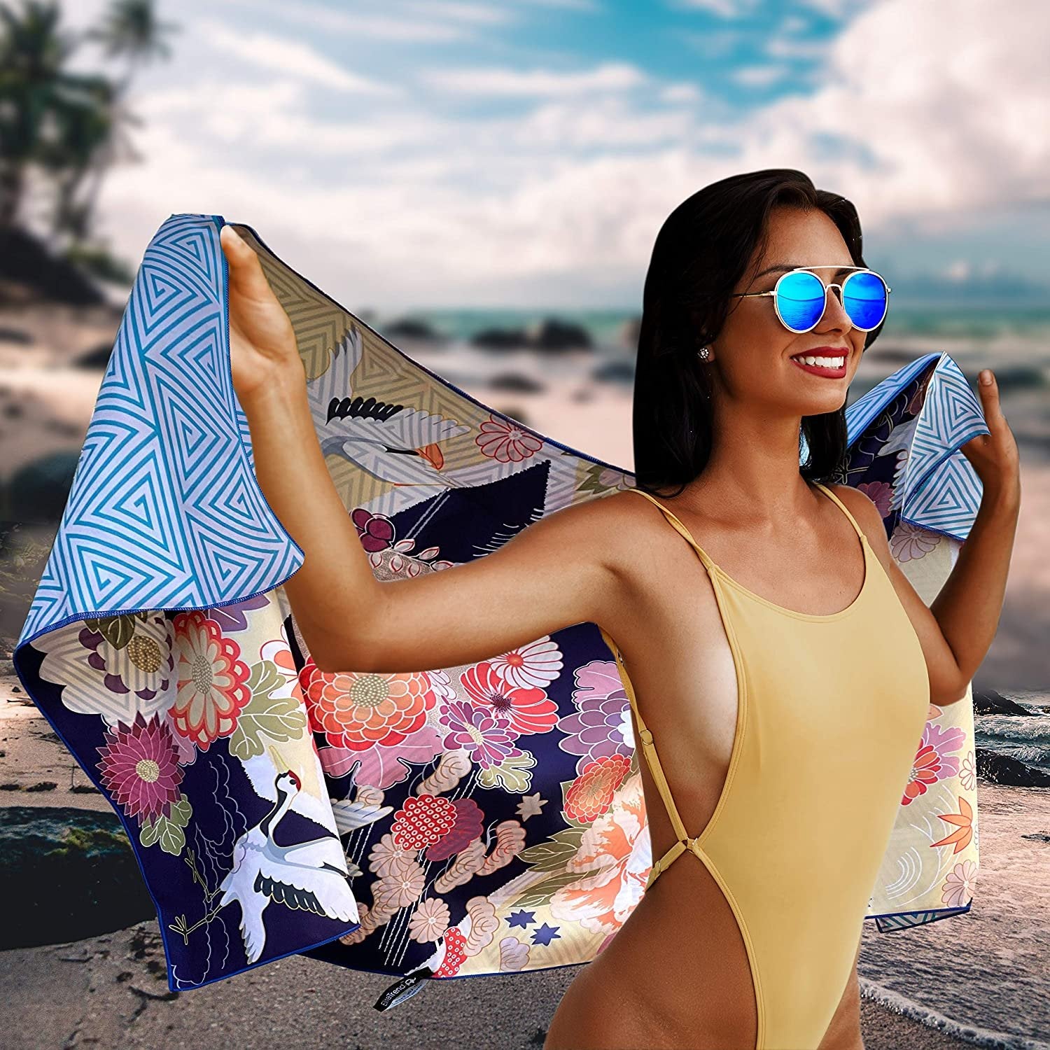 Beach Towel - Kimono Gold (78x35 inches)