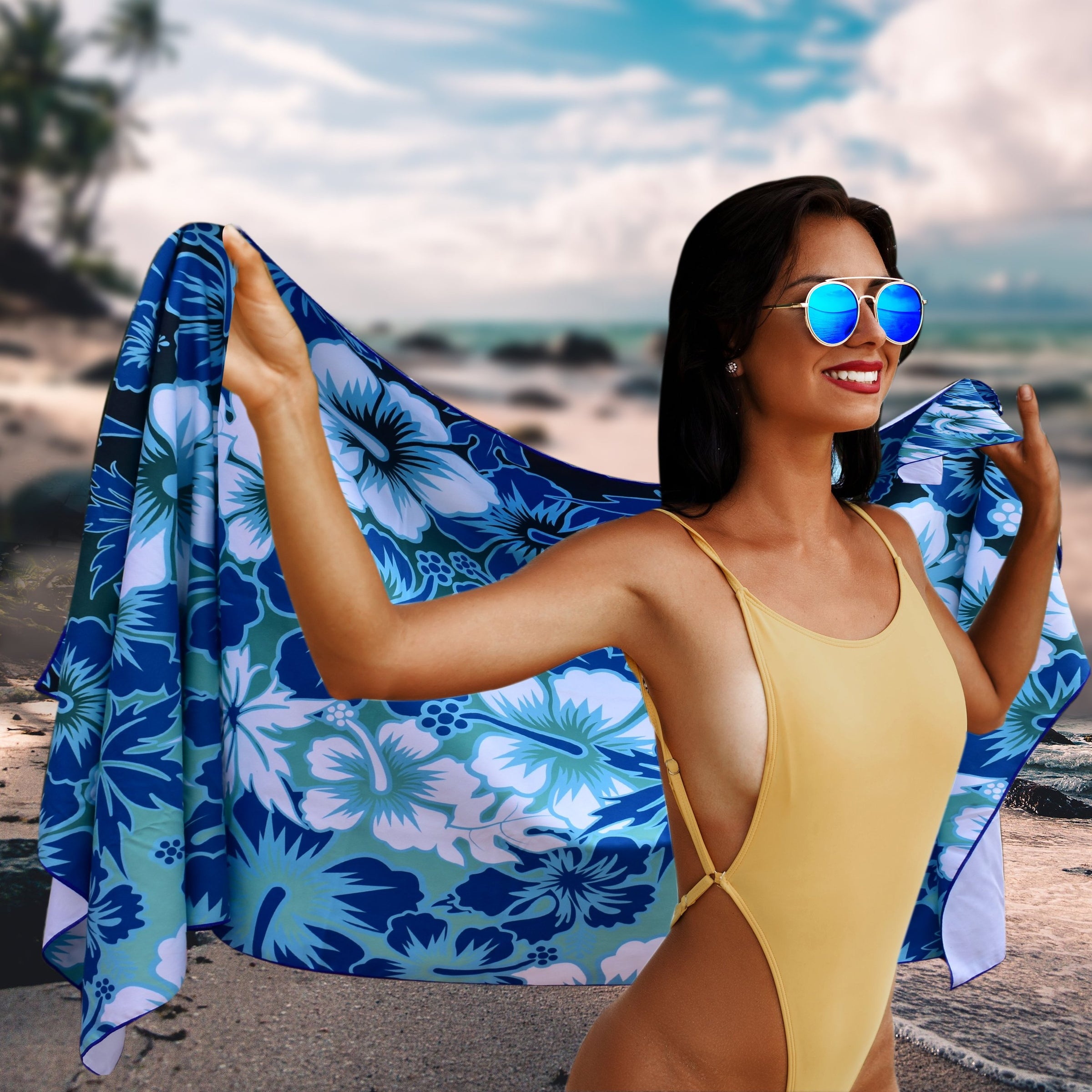 Beach Towel - Hibiscus (78x35 inches)