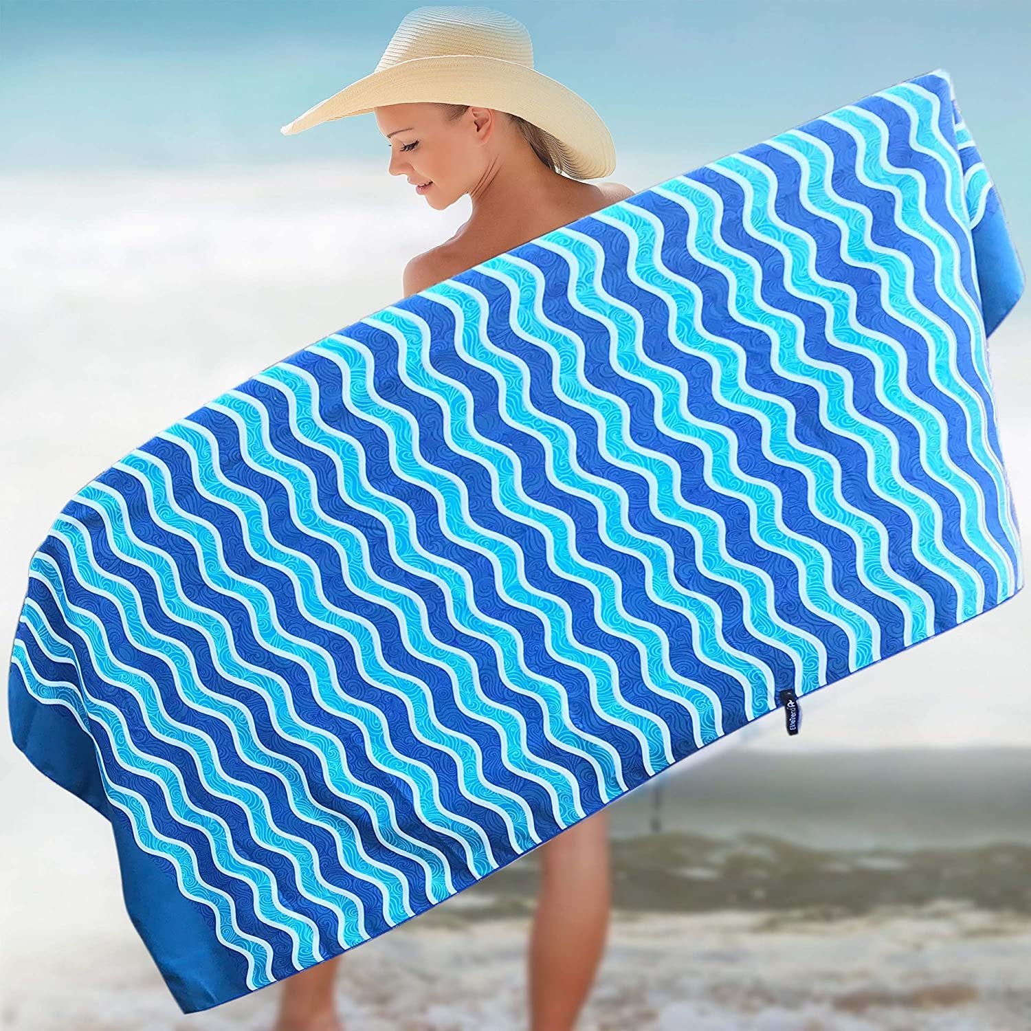 Beach Towel - Blue Sea (63x31 inches)